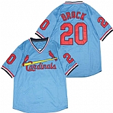 Cardinals 20 Lou Brock Blue Throwback Jersey,baseball caps,new era cap wholesale,wholesale hats
